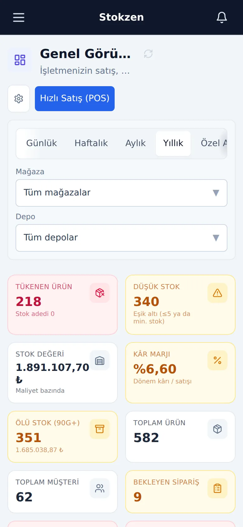 Stokzen telefonda